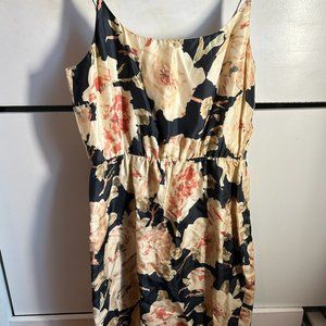 J Crew Floral Silk Midi Dress